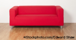 002赤い四角いソファー